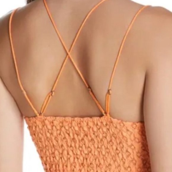 Free People Adella Bralette Neon Peach Women's Size ~ Medium - Picture 5 of 13